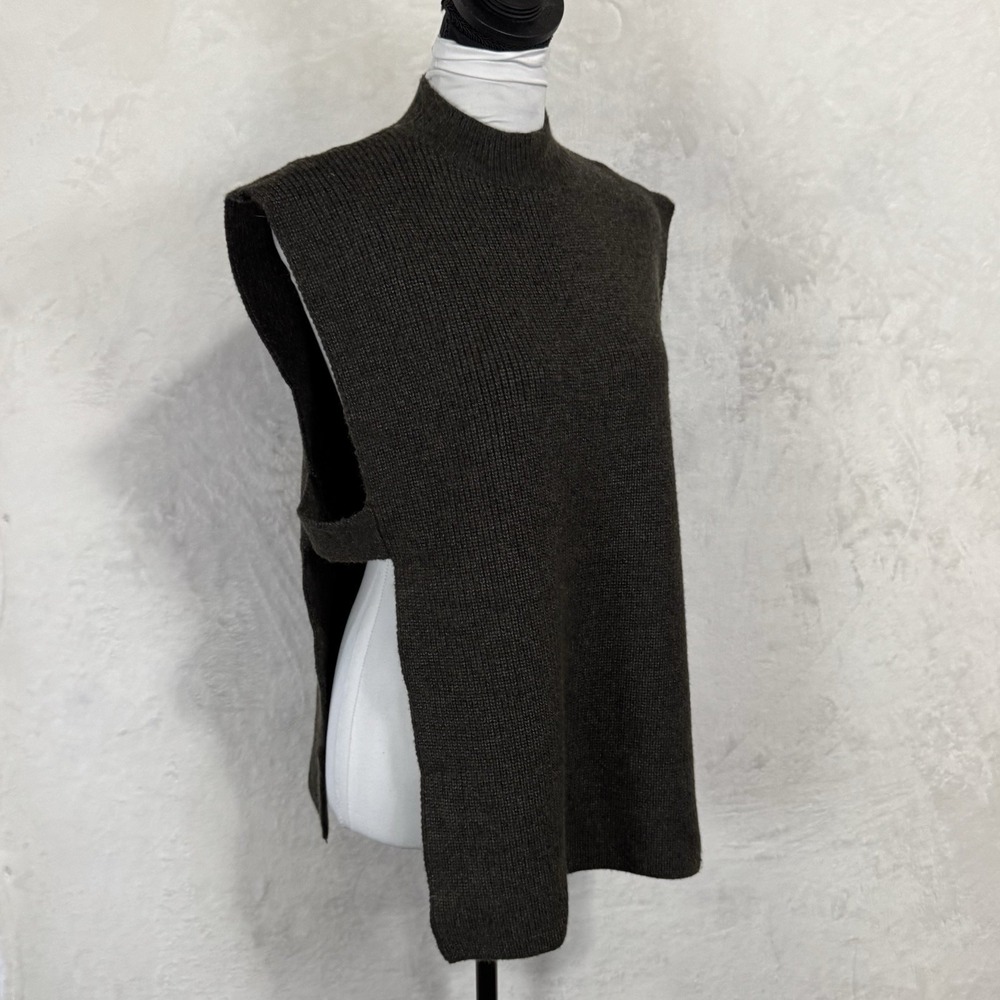Grade &‎ Gather Mock Neck Sweater Vest Size S Open Side Tabard Knit Top Layering